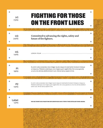 The typography hierarchy of IAFF