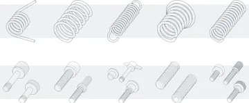 Grid of types of components MW Industries offers depicted via larger detailed illustrations