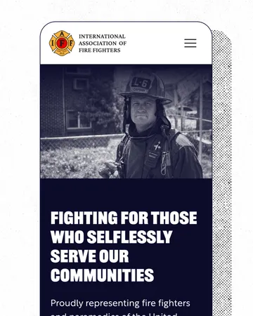 Screenshot of IAFF on a mobile device