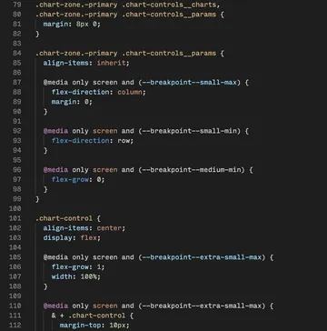 Screenshot of codebase