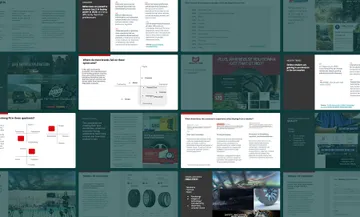 A sampling of pages from a research document created by Viget